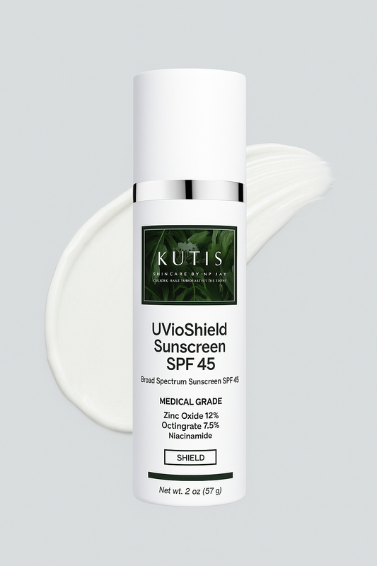 KUTIS UvioShield Sunscreen SPF 45 with Zinc Oxide, Octinoxate, Niacinamide for UVA/UVB Protection, 2 oz